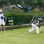 Finals Weekend 2024 - Finalist crouches to bowl her first wood